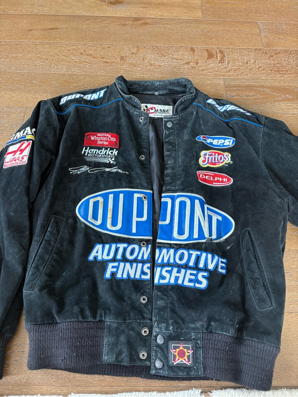 DuPont Automotive Finishes Black Racing Jacket with Blue Logos